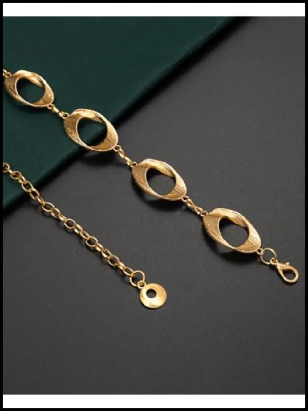 Gold Metal Chain Belt, Adjustable Body Link Belt for Women, Fashion Waist Chain